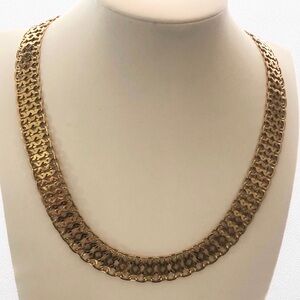 Vintage Monet Flat Woven Collar Chain Necklace